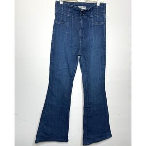 WE THE FREE High Waisted Flare Jeans Dark Wash Denim Size 29